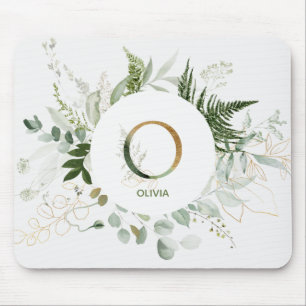 Monogram Letter O Greenery Krans Muismat
