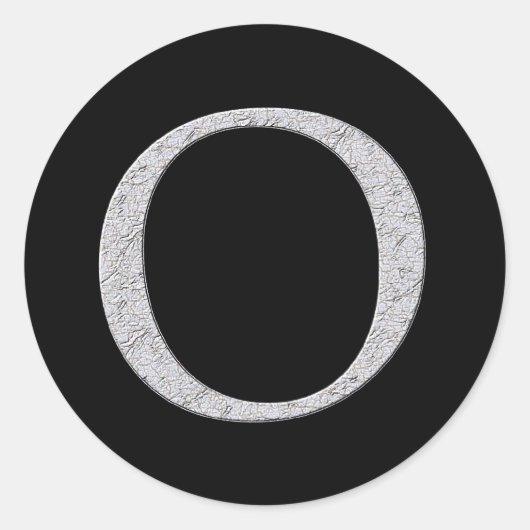 Monogram letter O Ronde Sticker (Voorkant)