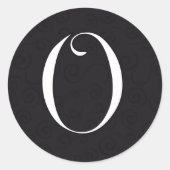 Monogram letter O Ronde Sticker (Voorkant)