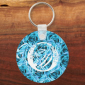 Monogram Letter of Ice Blue Rozen Sleutelhanger (Voorkant)