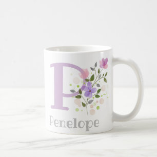 Monogram Letter P & Christelijke naam Koffiemok