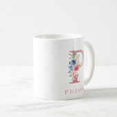 Monogram Letter P Floral Waterverf Coffee Mok (Voorkant rechts)