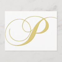 Monogram Letter P Golden Single