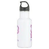 Monogram letter P naam orchidee roze paars Waterfles (Achterkant)