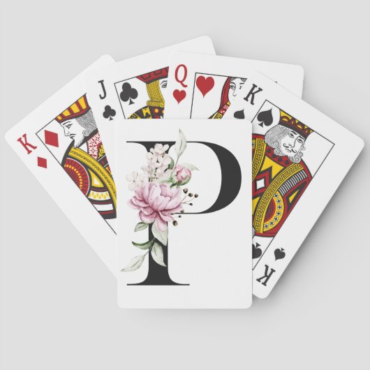 Monogram Letter P | Pokerkaarten (Achterkant)