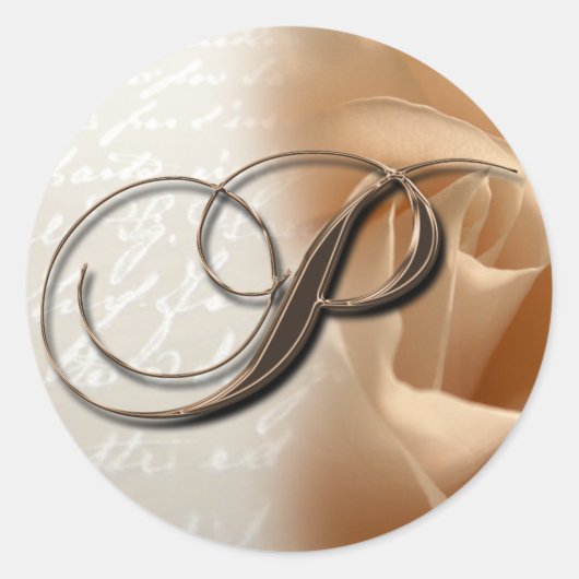 Monogram Letter P Wedding Envelope Sticker (Voorkant)