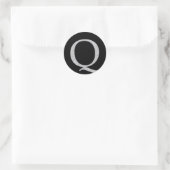 Monogram Letter Q Ronde Sticker (Tas)