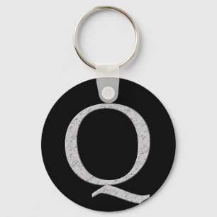 Monogram Letter Q Sleutelhanger