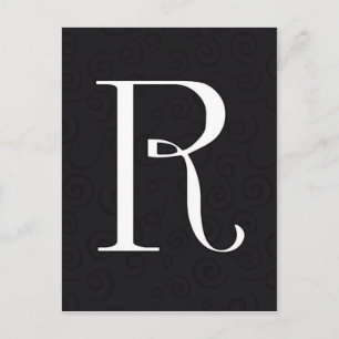 Monogram letter R Briefkaart