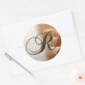 Monogram Letter R Bruiloft Envelop Afdichting Ronde Sticker (Envelop)