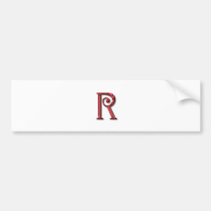 Monogram letter R Bumpersticker