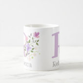 Monogram Letter R & Christiane naam Koffiemok (Center)