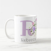 Monogram Letter R & Christiane naam Koffiemok (Links)