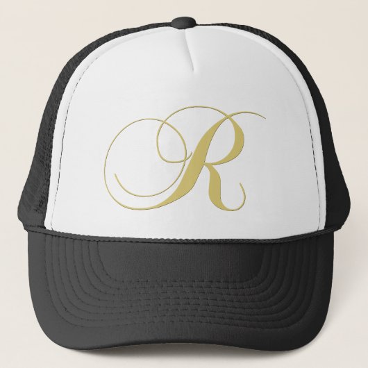 Monogram Letter R Golden Single Trucker Pet (Voorkant)