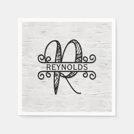 Monogram letter R met familienaam Servet (Voorkant)