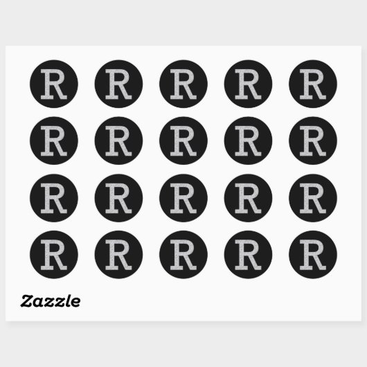 Monogram letter R Ronde Sticker (Vel)