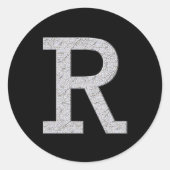 Monogram letter R Ronde Sticker (Voorkant)
