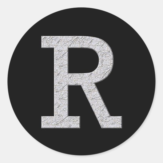 Monogram letter R Ronde Sticker (Voorkant)