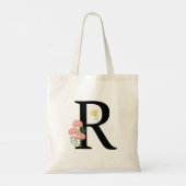 Monogram Letter R waterverf bloemen moderne film Tote Bag (Achterkant)