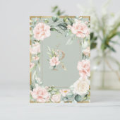 Monogram Letter R Wedding Hartelijk dank Bedankkaart (Staand voorkant)
