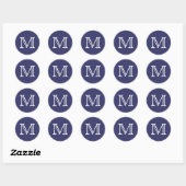 Monogram letter ronde sticker (Vel)