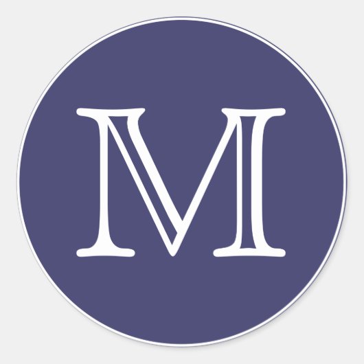 Monogram letter ronde sticker (Voorkant)