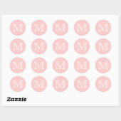 Monogram letter ronde sticker (Vel)