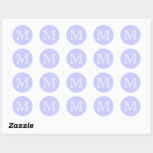 Monogram letter ronde sticker (Vel)