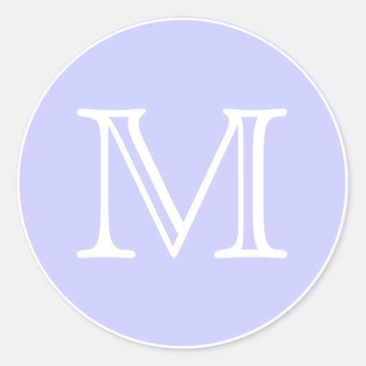 Monogram letter ronde sticker (Voorkant)