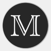 Monogram letter ronde sticker (Voorkant)