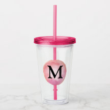 Monogram Letter Roze Waterverf Meisje