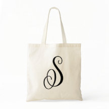Monogram Letter "S" Budget Tas-Canvas Canvas tas