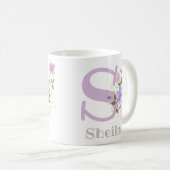 Monogram Letter S & Christelijke naam Koffiemok (Voorkant rechts)