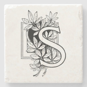 Monogram Letter 'S' Collage Stenen Onderzetter