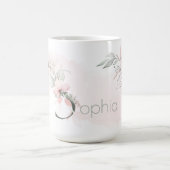 Monogram Letter S Elegant Blush Pink Rose Koffiemok (Center)