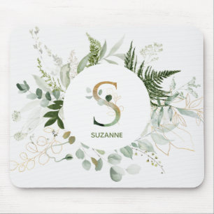Monogram Letter S Fern & Succulent Muismat