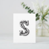 Monogram Letter S in zwart Briefkaart (Staand voorkant)