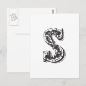 Monogram Letter S in zwart Briefkaart (Voorkant / Achterkant)