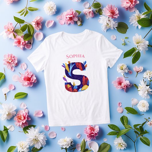 Monogram - Letter S Levendig Artistiek Verjaardags Tri-Blend Shirt