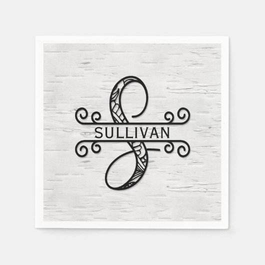 Monogram letter S met familienaam Servet (Voorkant)
