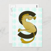 Monogram Letter S Pony Distressed Flower Pattern Briefkaart (Voorkant / Achterkant)