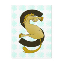 Monogram Letter S Pony Distressed Flower Pattern