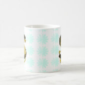 Monogram Letter S Pony Distressed Flower Pattern Koffiemok (Center)