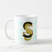 Monogram Letter S Pony Distressed Flower Pattern Koffiemok (Links)
