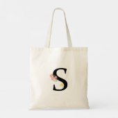 Monogram Letter S waterverf bloemen roze bouquet Tote Bag (Achterkant)