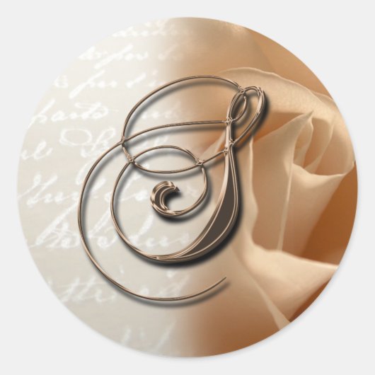 Monogram Letter S Wedding Envelope Seal Ronde Sticker (Voorkant)