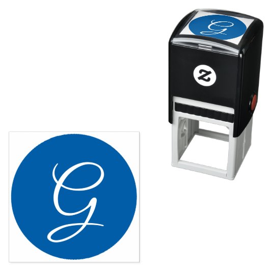 Monogram Letter Script Serif Font Text Self-inking Zelfinktende Stempel (In situ)