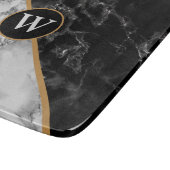 Monogram Letter snijbord Zwarte witte marmer Snijplank (Hoek)