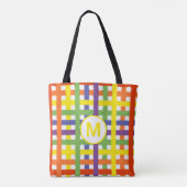 Monogram Letter Summer Beach Fun Rainbow Pset Tote Bag (Achterkant)