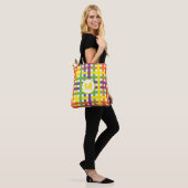 Monogram Letter Summer Beach Fun Rainbow Pset Tote Bag (Op model)